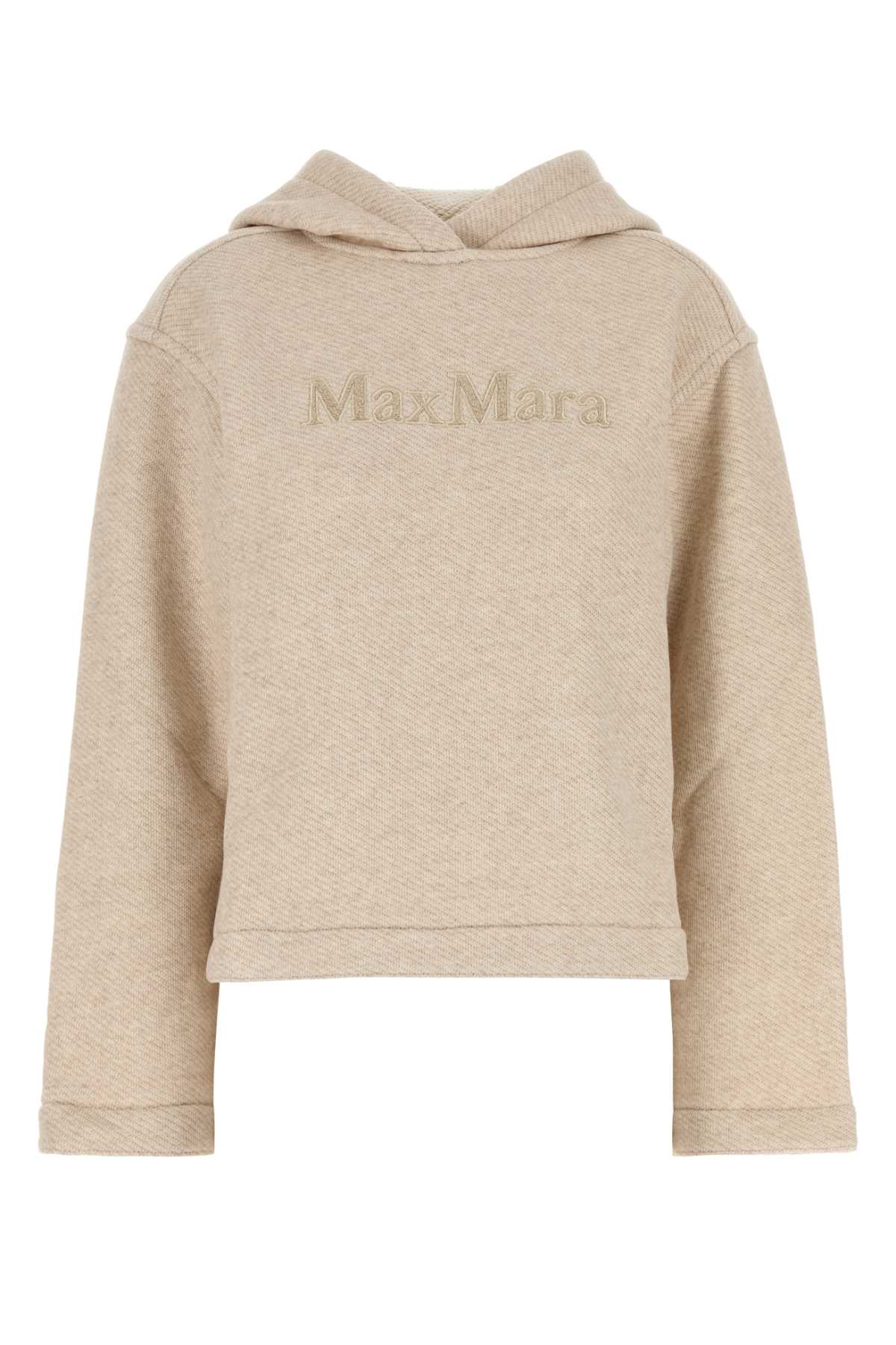 Max Mara Sand Cotton Blend Gary Sweatshirt In Neutral