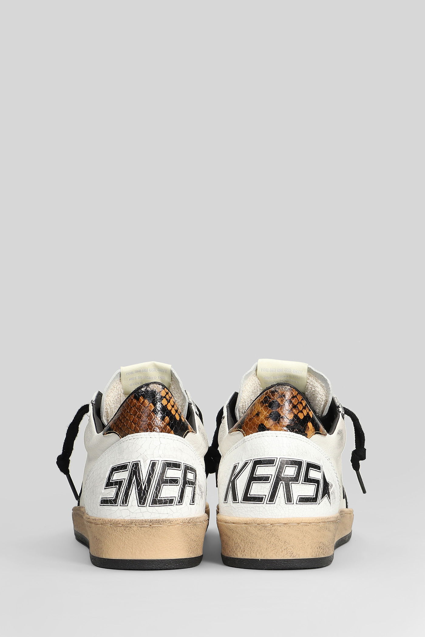 Golden Goose Ball Star Sneakers In White Leather In Multi