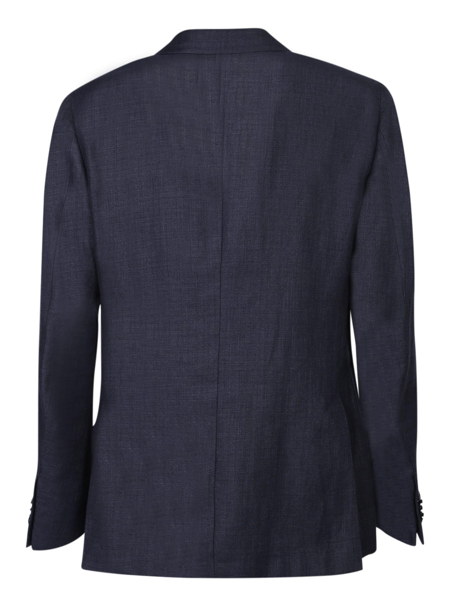 Shop Zegna Linen Adn Wool Jacket In Blue