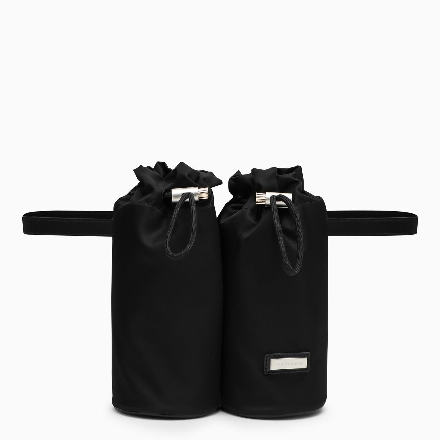 Shop Ferragamo Black Belt With Pockets