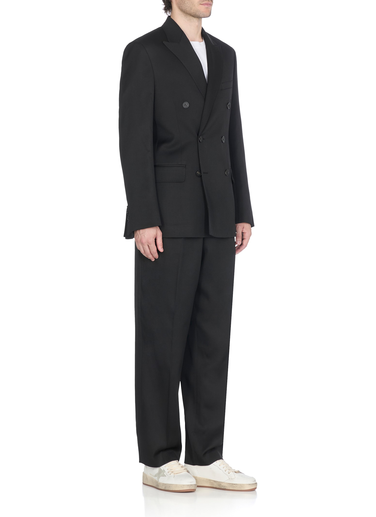 Golden Goose Black Wool Double-breasted Jacket In Black