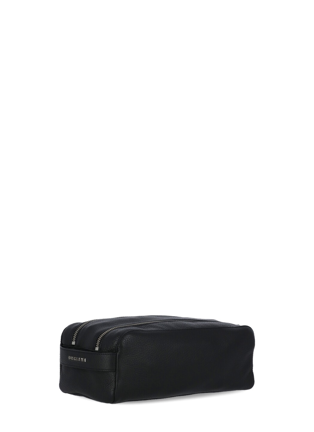 Shop Orciani Pebbled Leather Washbag In Black