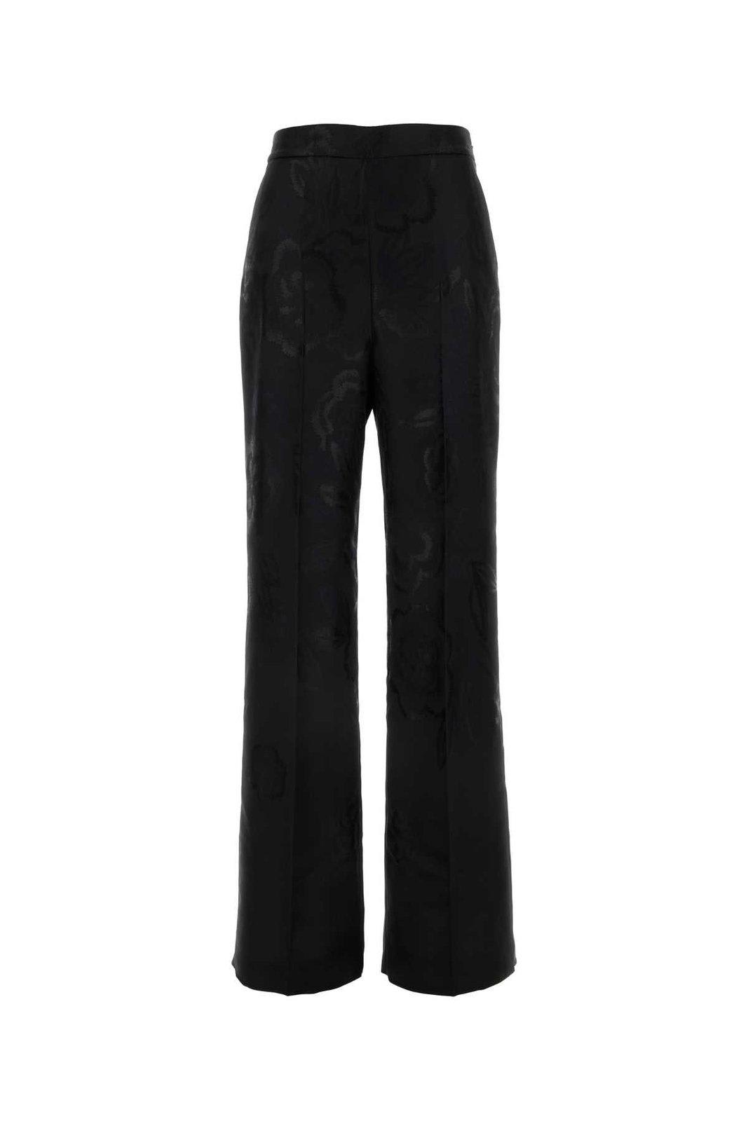 Shop Etro Jacquard Palazzo Trousers In Black