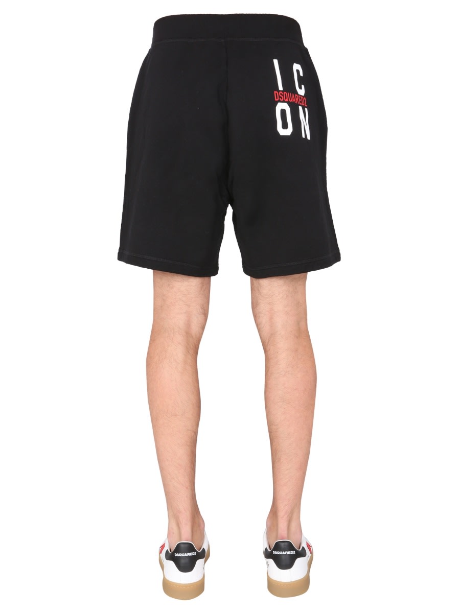 Shop Dsquared2 Bermuda With Icon Print In Black