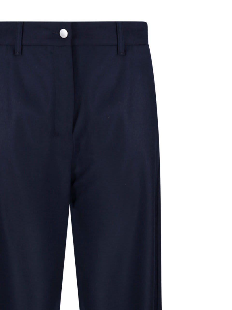 Shop 's Max Mara Button Detailed Straight Leg Trousers S Max Mara In Blue