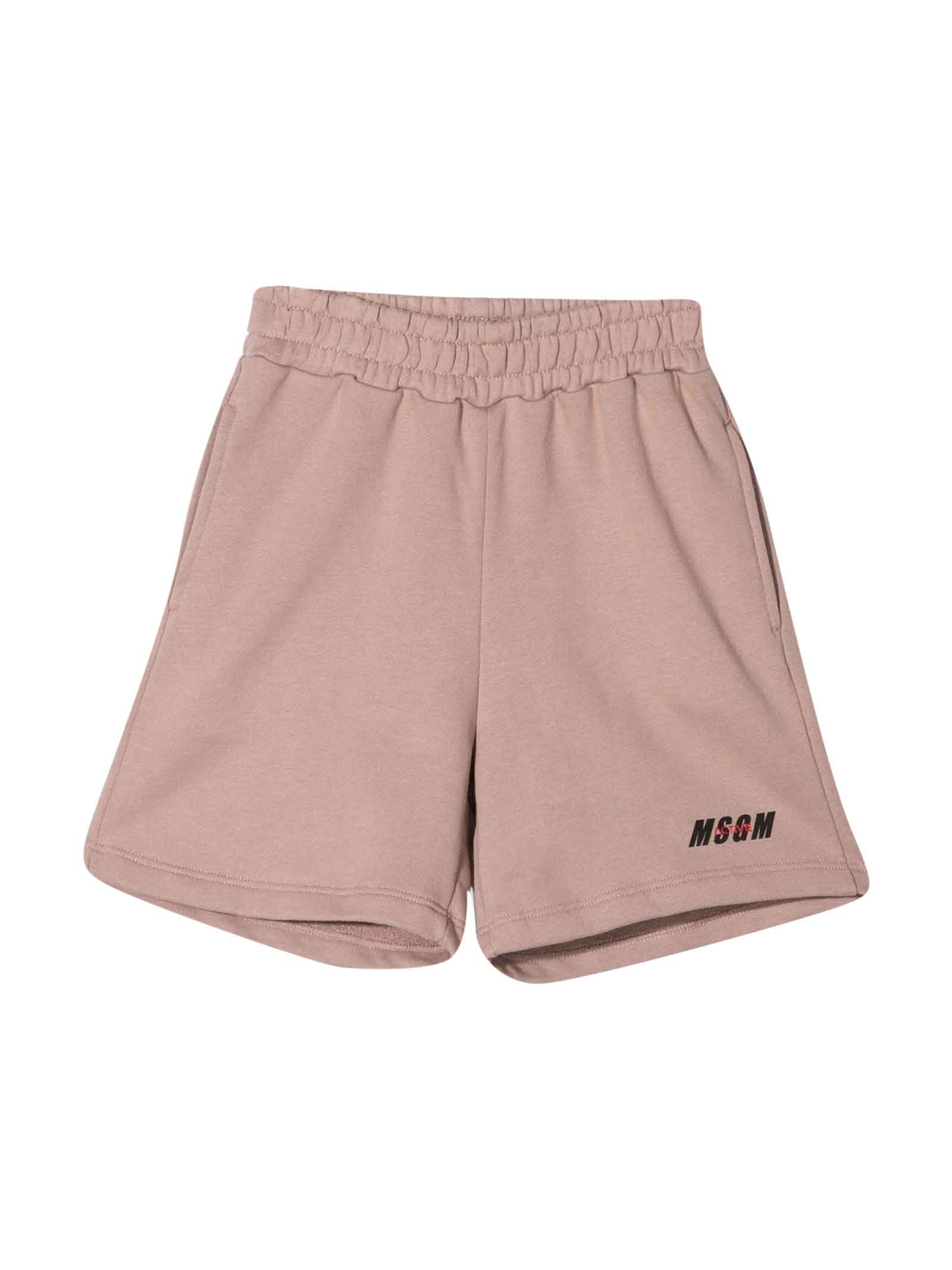 MSGM Beige Boy Bermuda Shorts