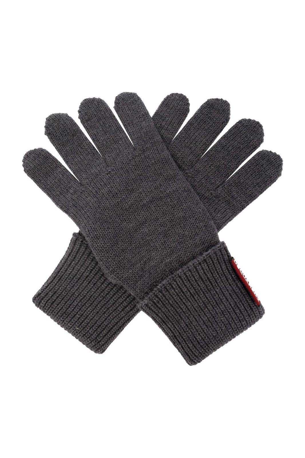 Shop Dsquared2 Logo Patch Beanie & Gloves In Grey