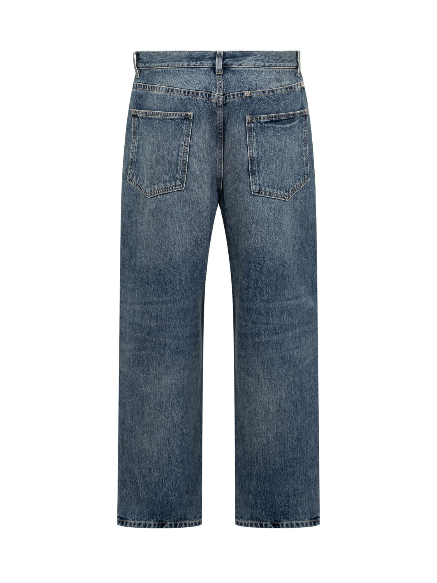 Shop Givenchy Jeans With 4g Logo In Indigo Blue