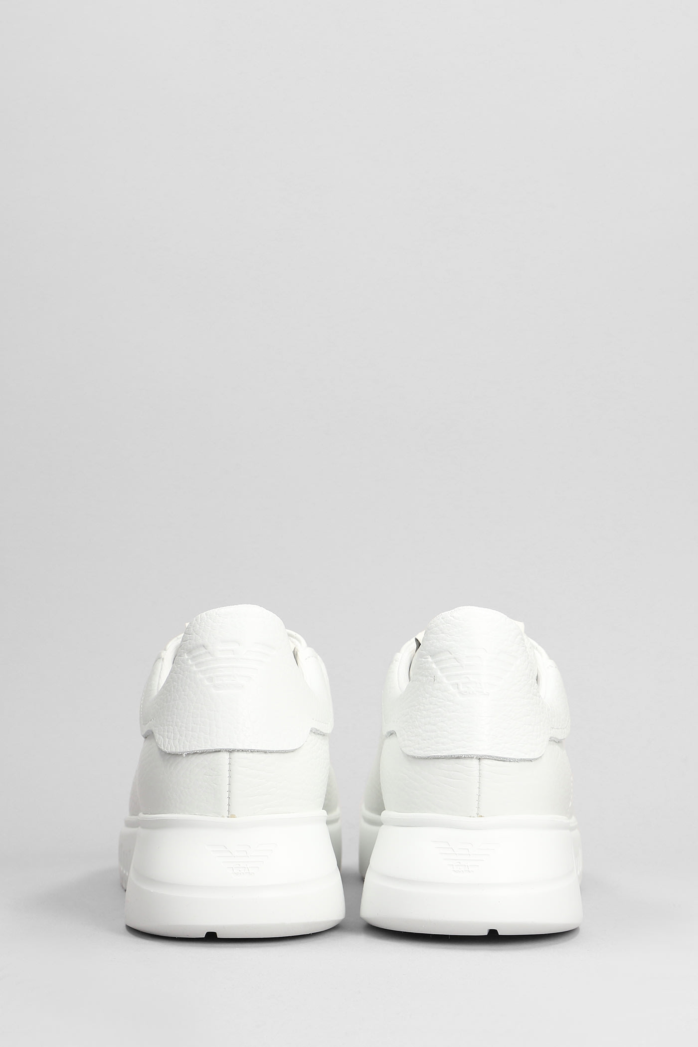Shop Emporio Armani Sneakers In White Leather