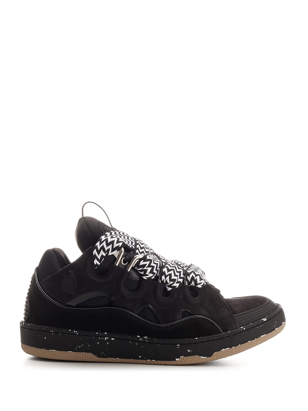 LANVIN CURB SNEAKERS IN BLACK LEATHER