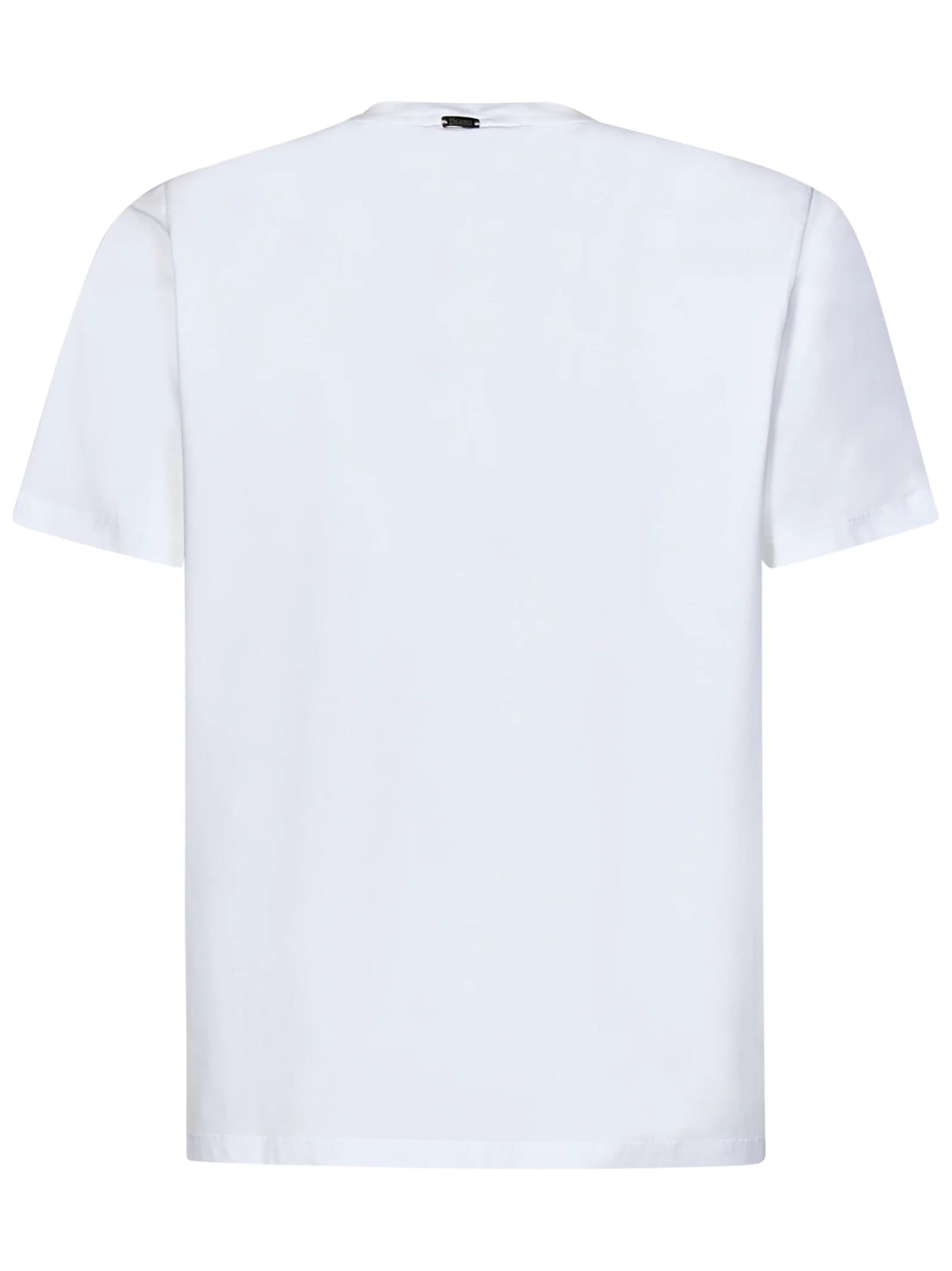 Shop Herno T-shirt In Cotone Stretch Bianco