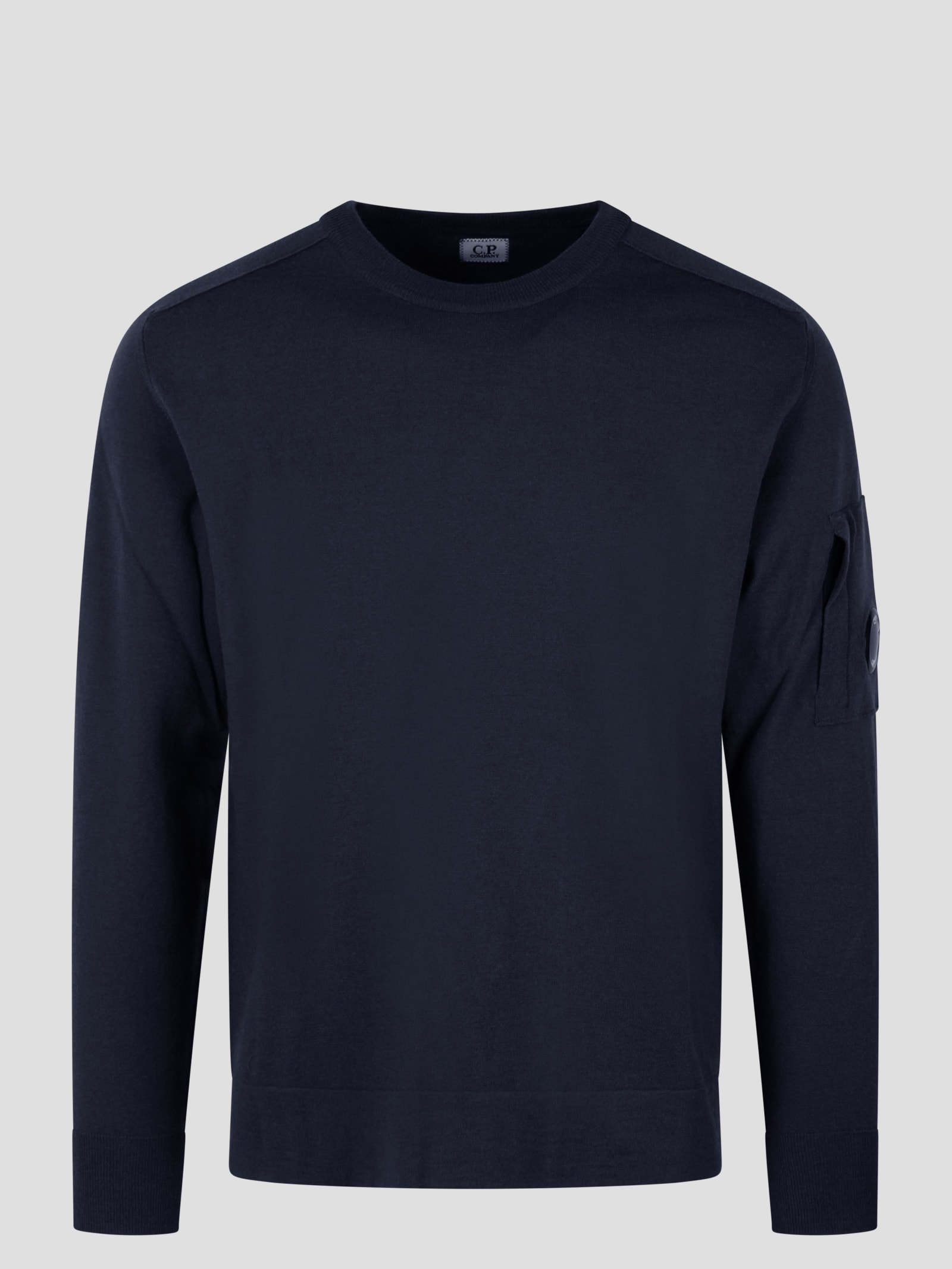 Shop C.p. Company Round Neck Sweater In Blue