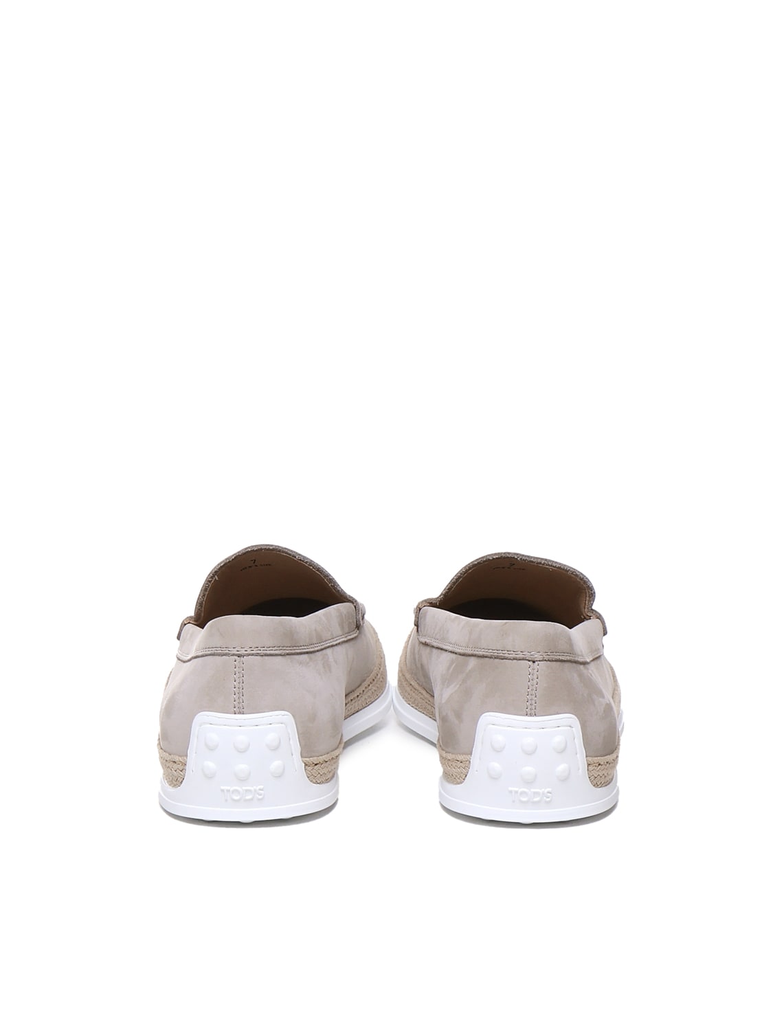 Shop Tod's Suede Moccasins In Beige