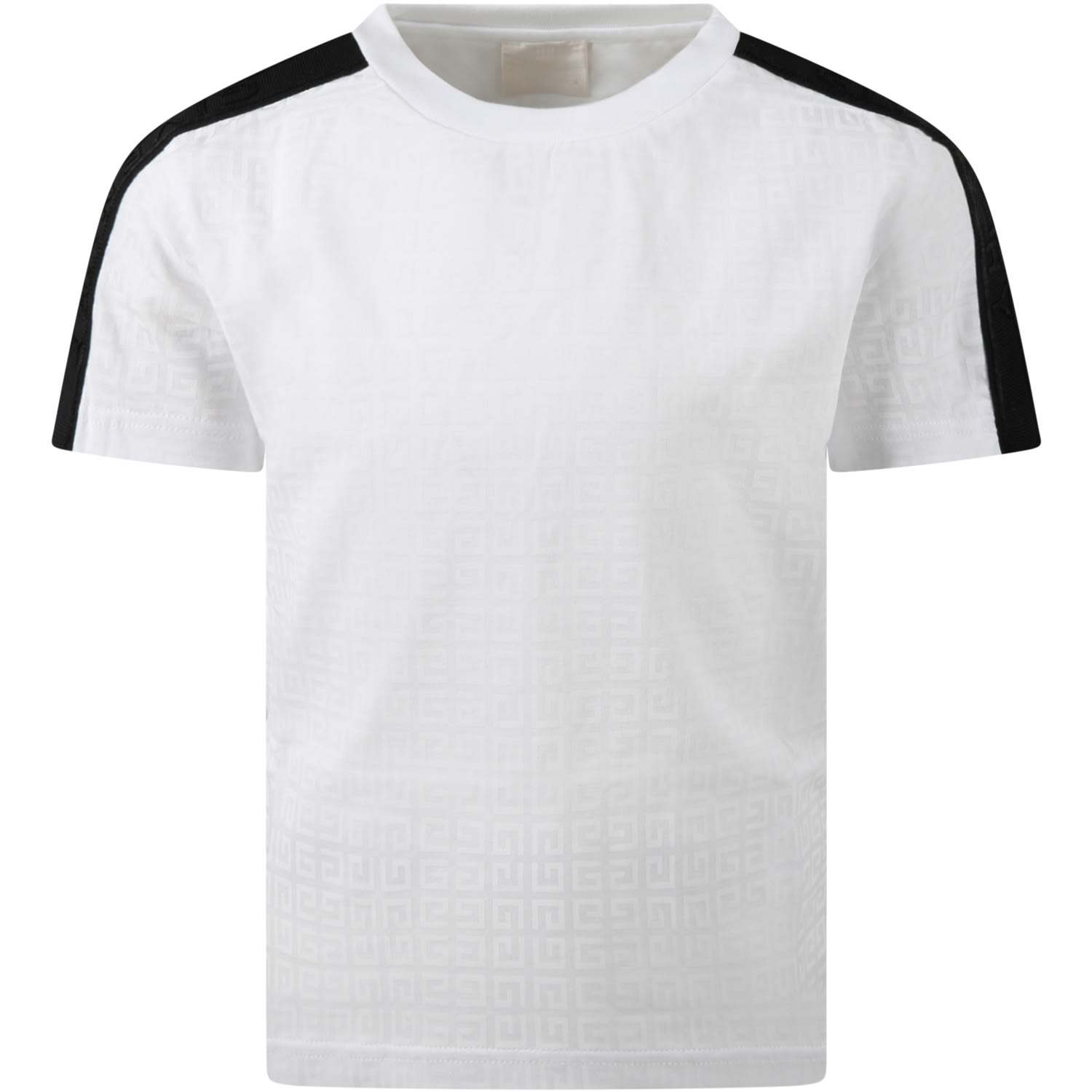 Givenchy White T-shirt For Kids With Black Logo