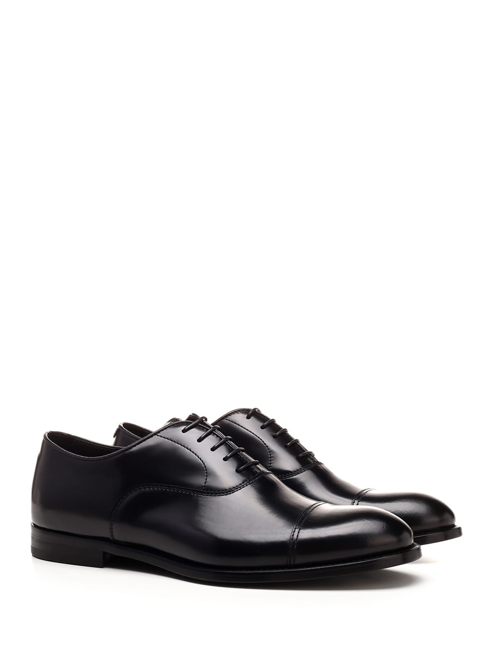 Shop Doucal's Black Oxford Shoes