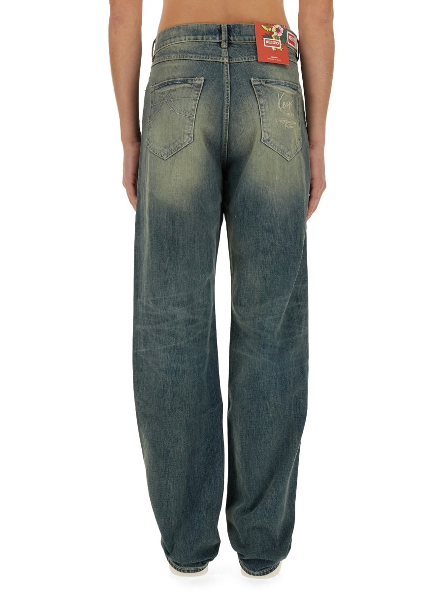 Shop Kenzo Asagao Straight Jeans  Creations In Blue