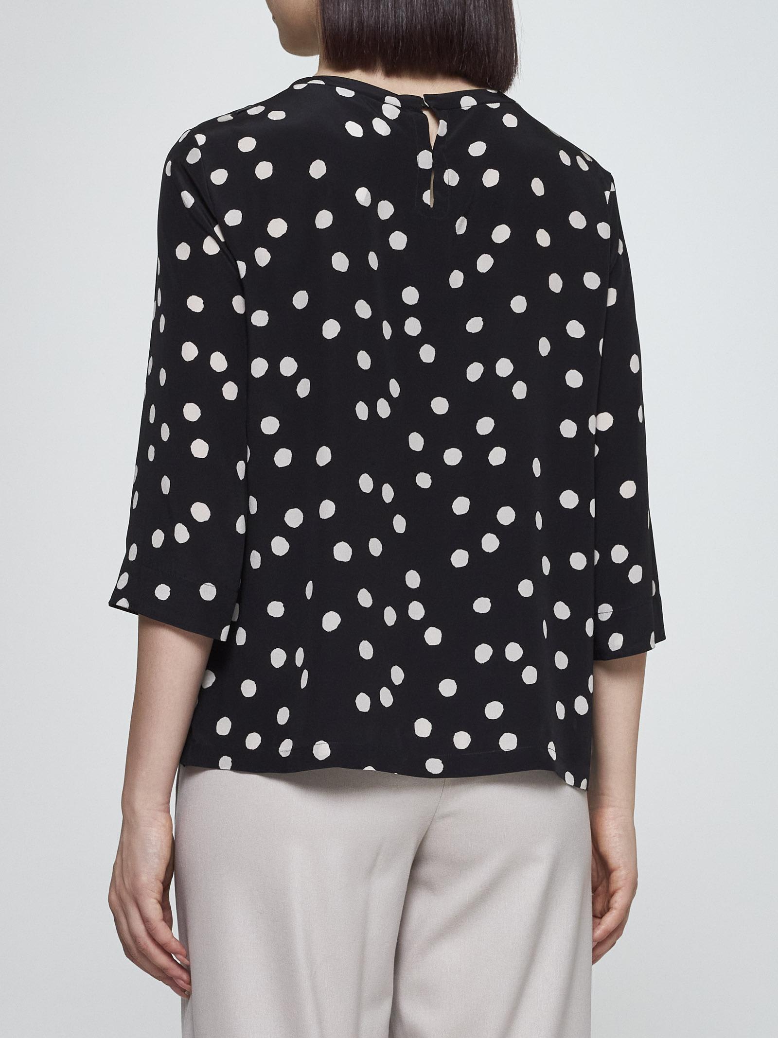 Shop 's Max Mara Arturo Polka-dot Silk Blouse In Black