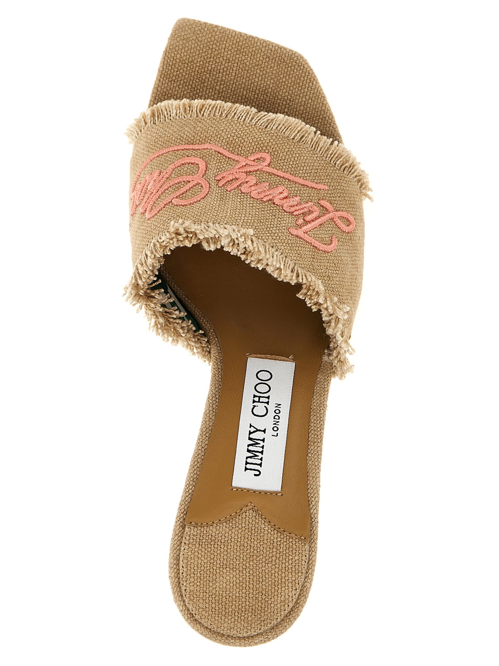 Jimmy Choo Sabot Alexia 70 In Tessuto Beige Donna In Beige