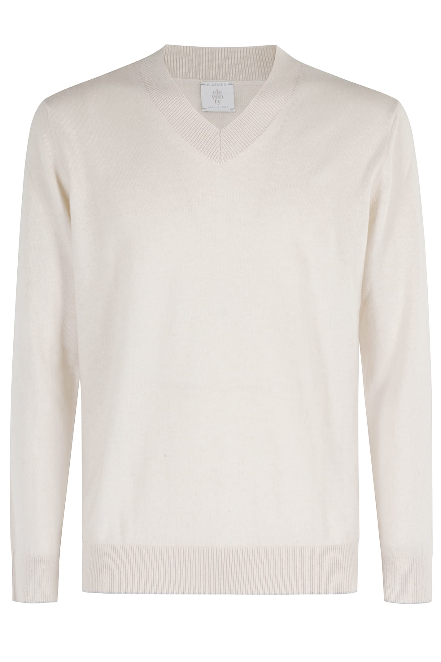 Eleventy Maglia Scollo V ml In White