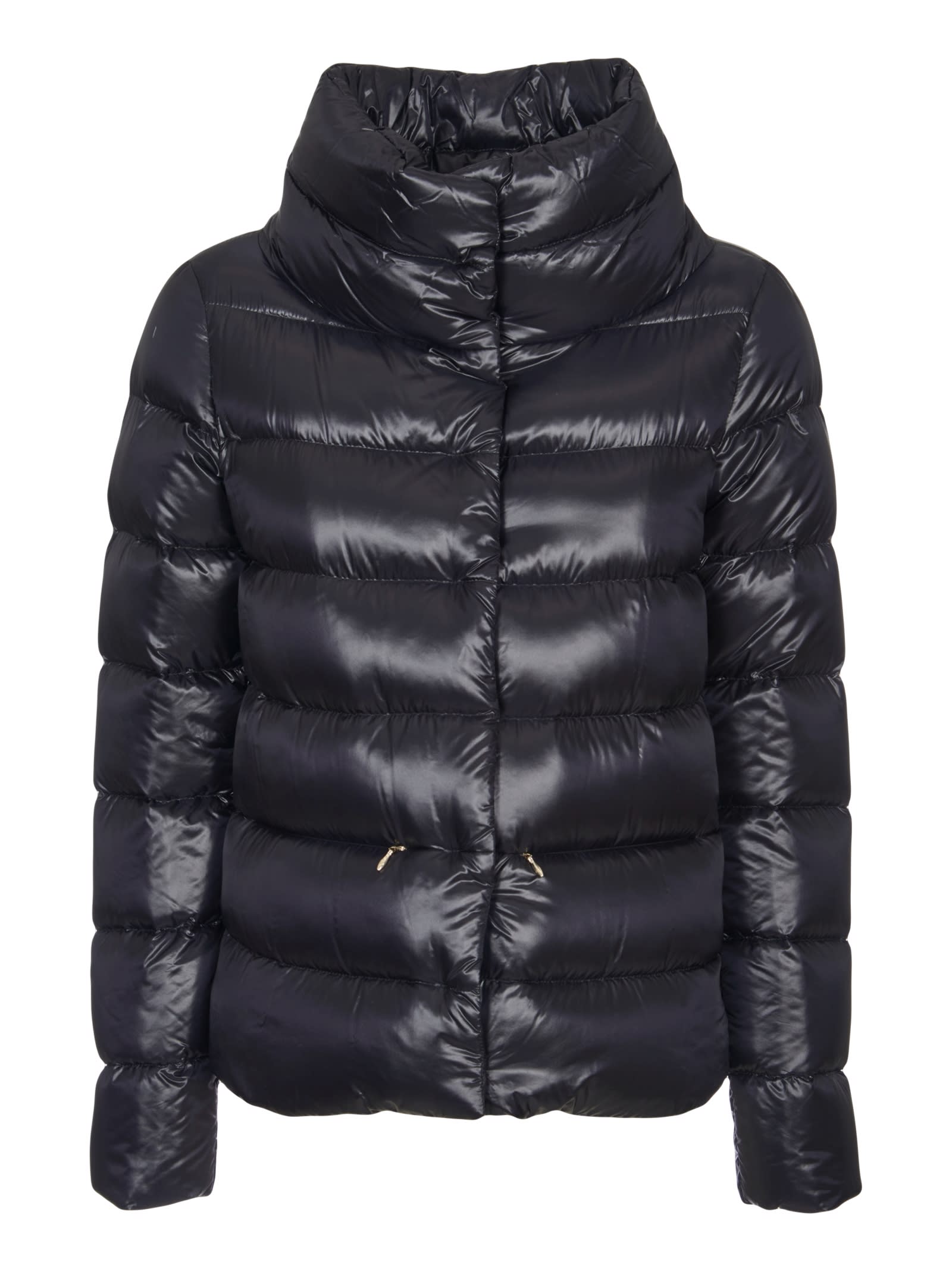 Herno Funnel Neck Padded Down Jacket In Blue