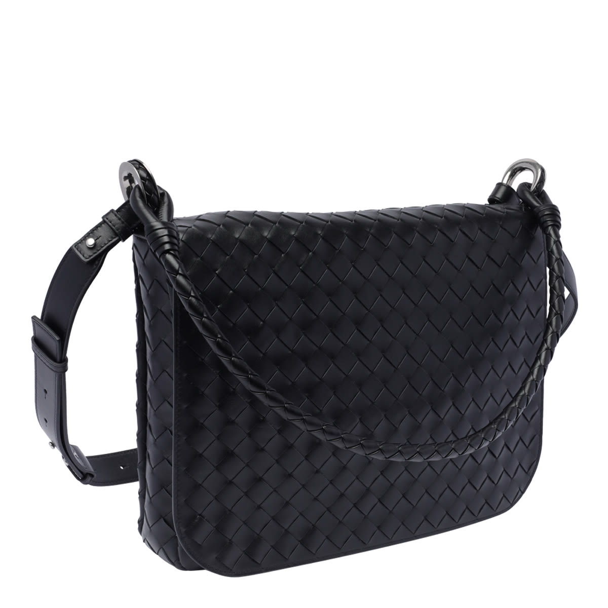 Shop Bottega Veneta Intrecciato 15 Avenue Bag In Black