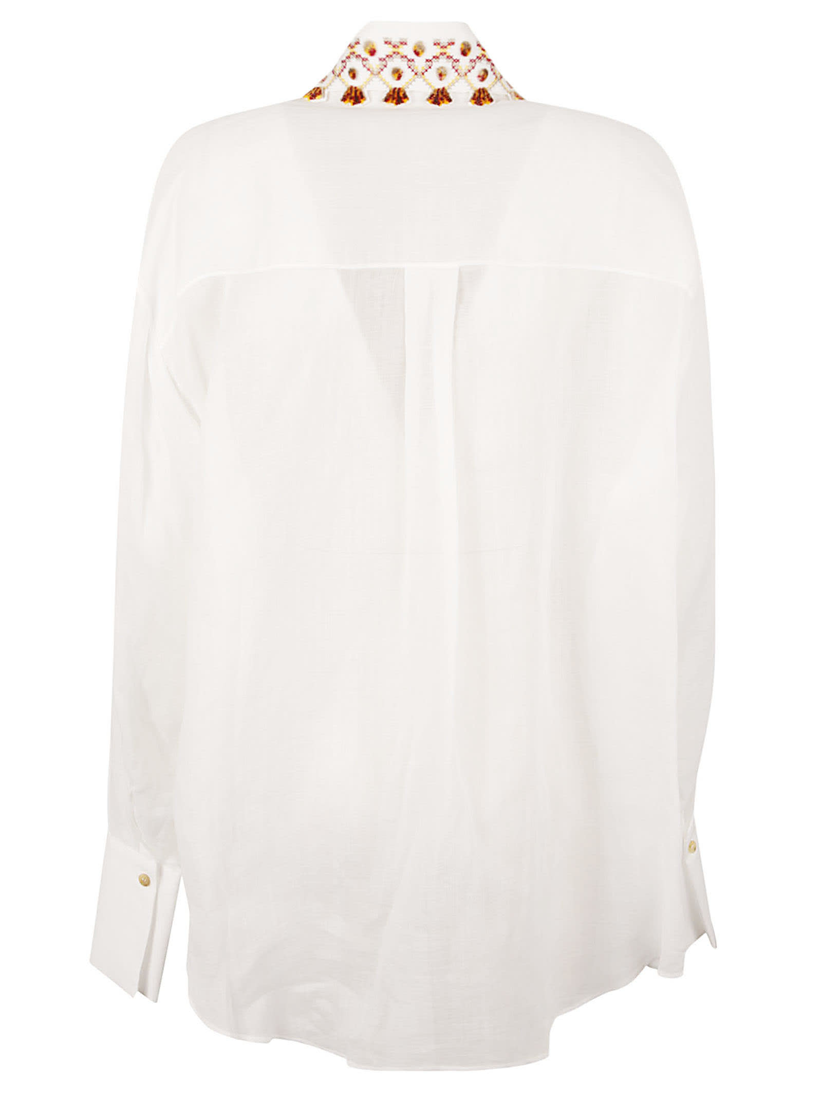 Shop Ermanno Scervino Embellished Oversize Shirt In Bright White
