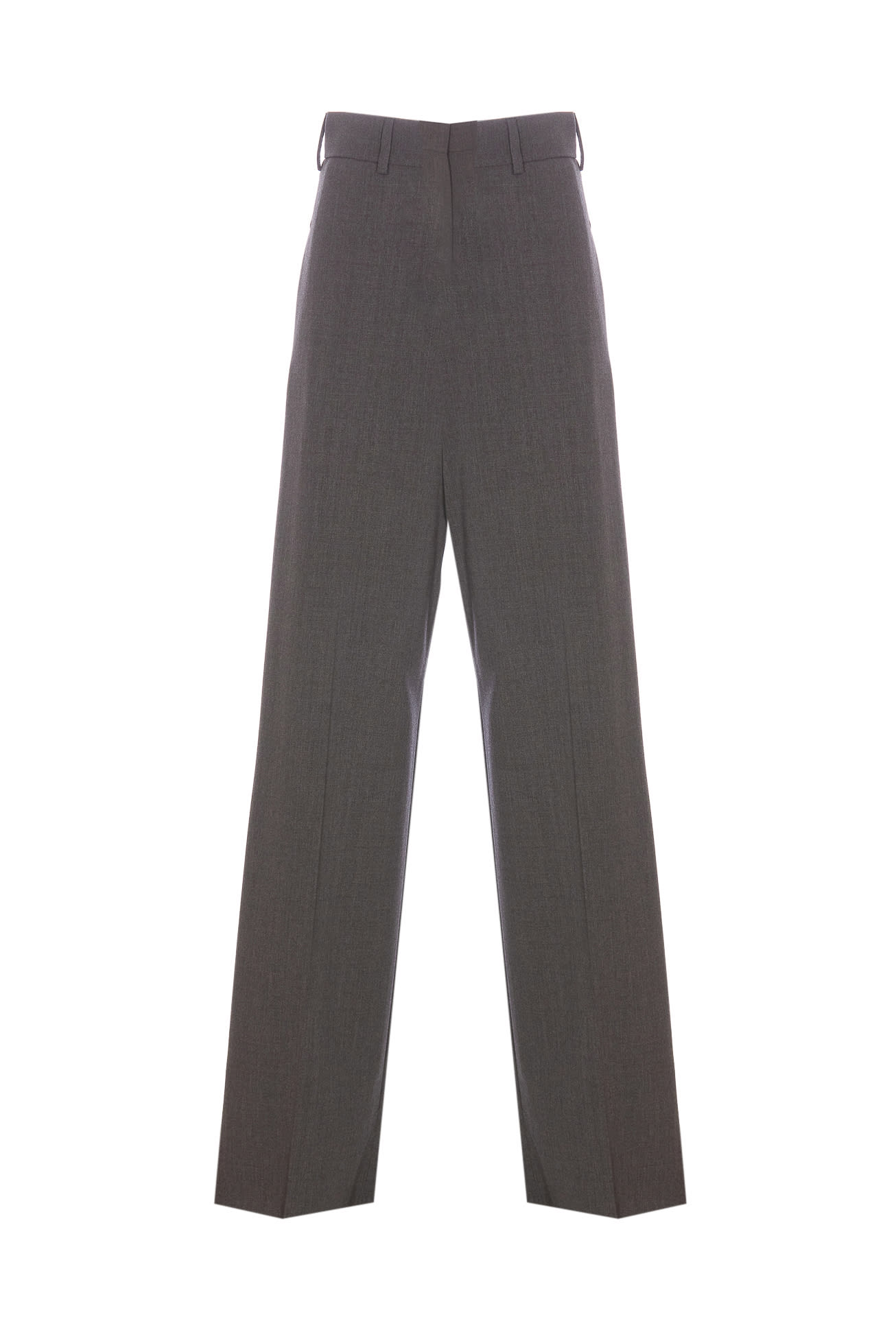 Shop Valentino Solid Pants In Grey