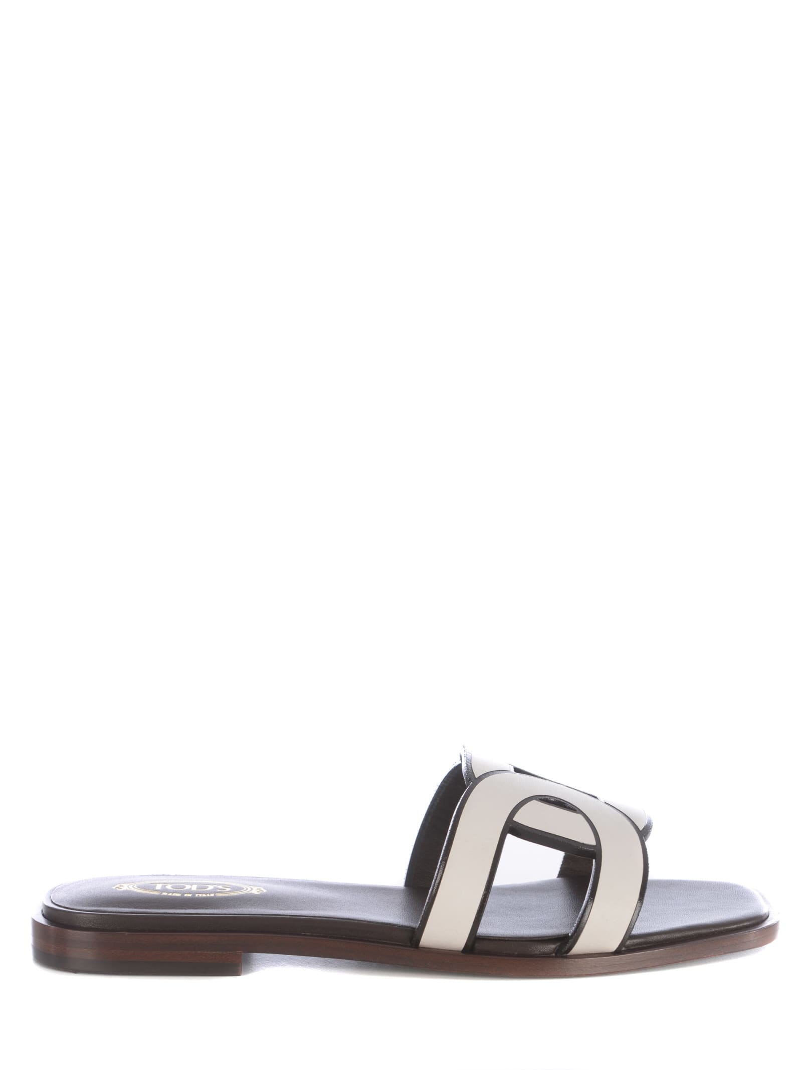 Tod's Slippers Tods In Leather In Bianco