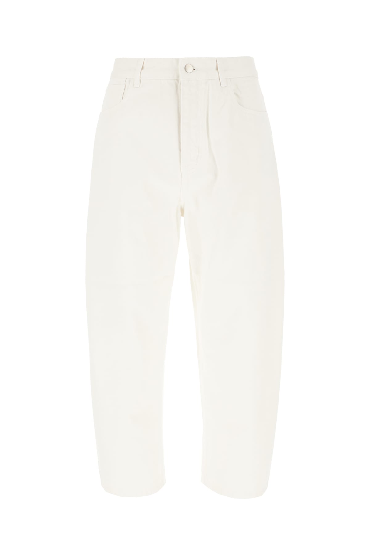 Shop Studio Nicholson White Denim Jeans In Parchment