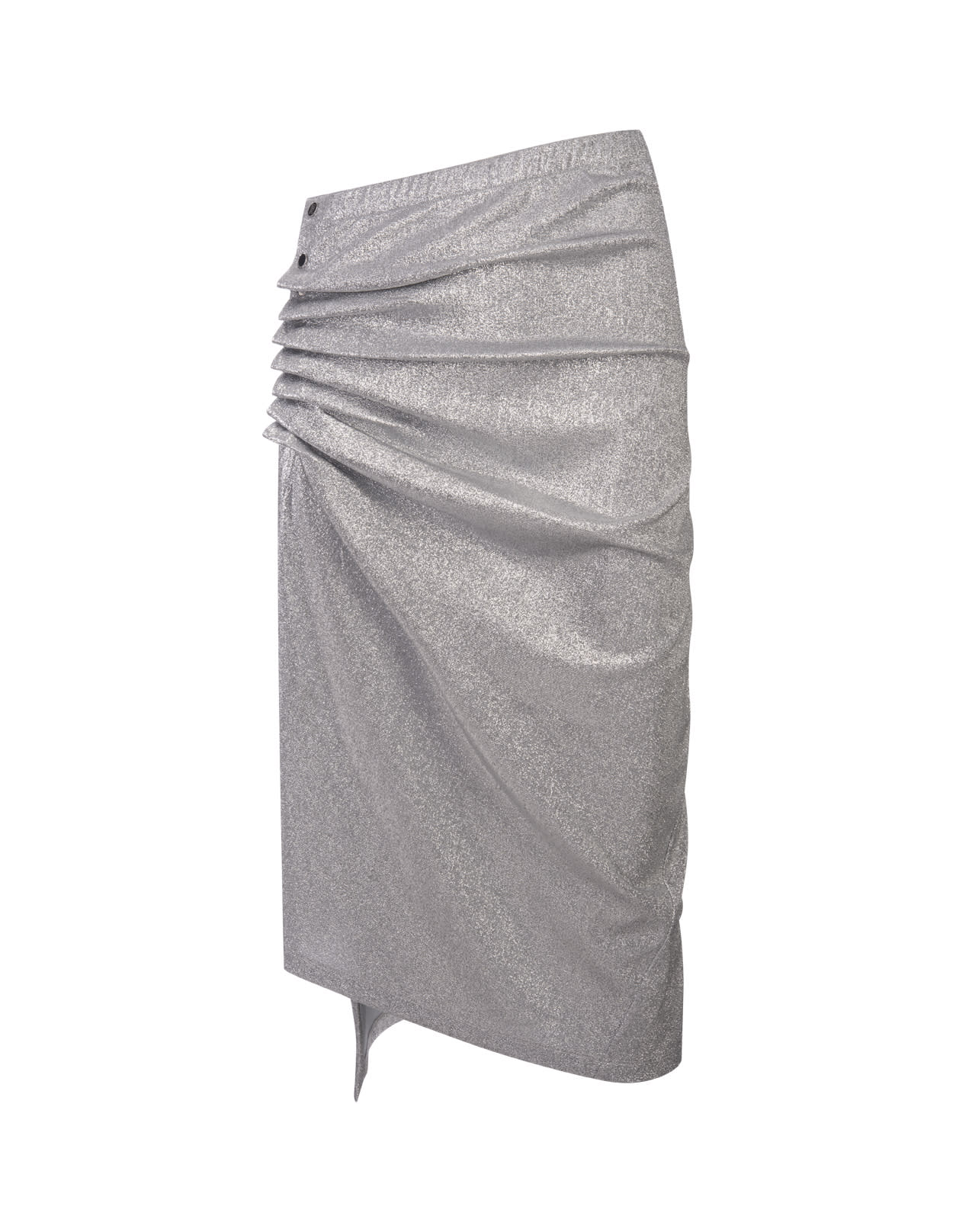 Shop Rabanne Silver Lurex Midi Skirt