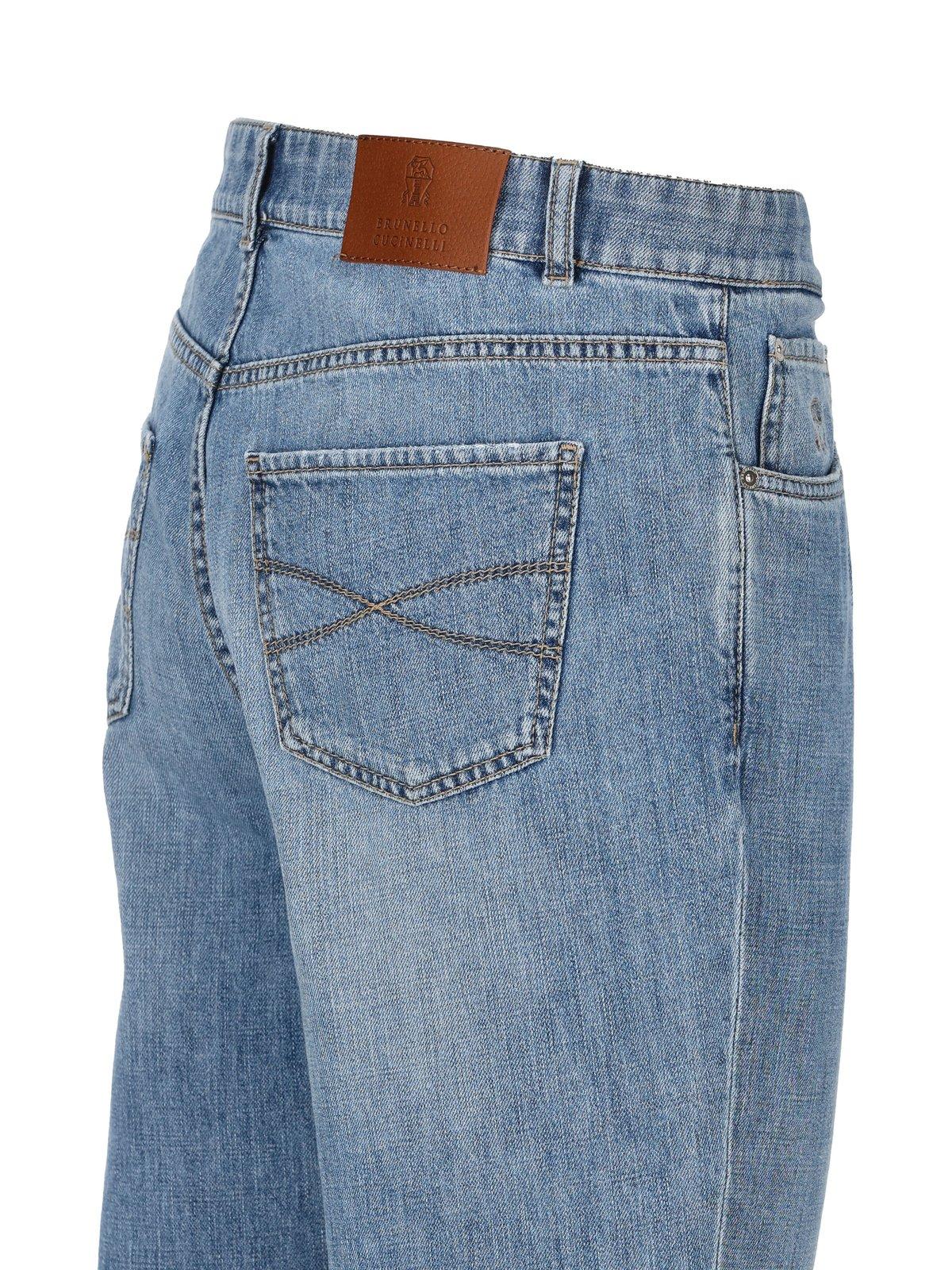 Shop Brunello Cucinelli Straight-leg Slim-cut Jeans