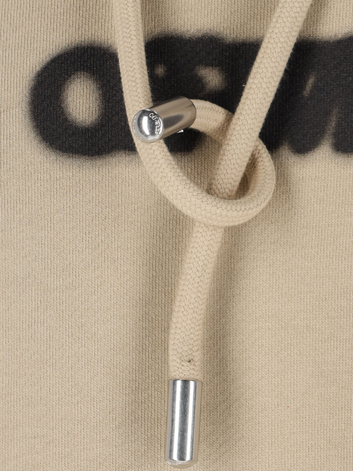 Off-white Graphic Print Hooded Sweatshirt In Beige