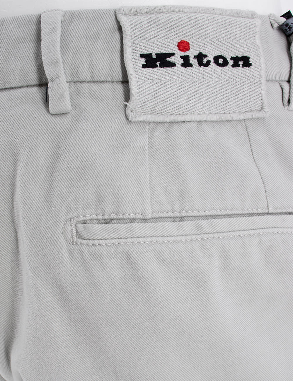 Shop Kiton Trousers In Platinum