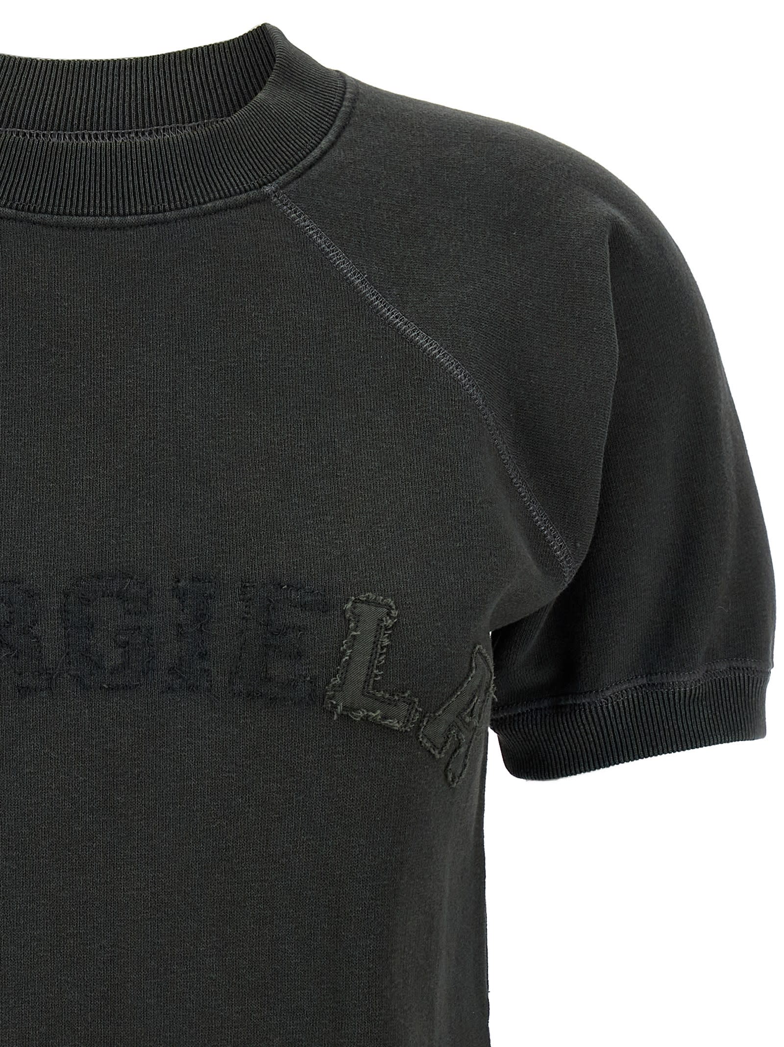 Maison Margiela Deconstructed Logo Sweatshirt With Ribbed Finish