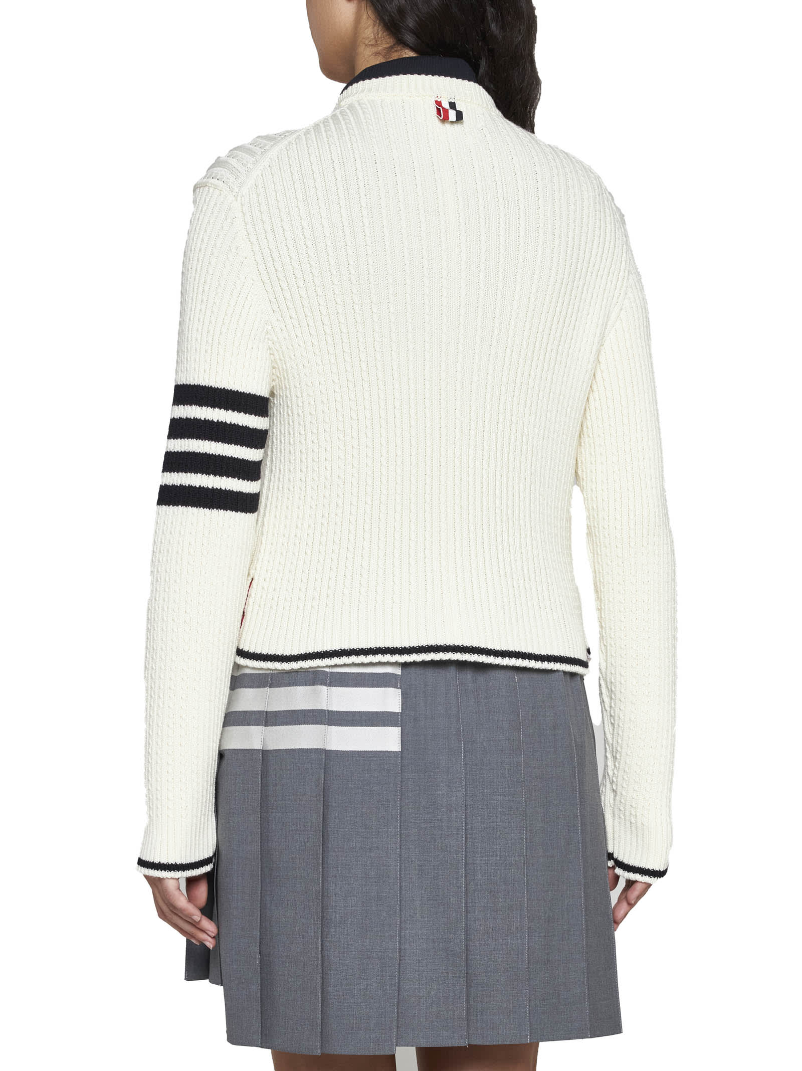 Shop Thom Browne Sweater In White
