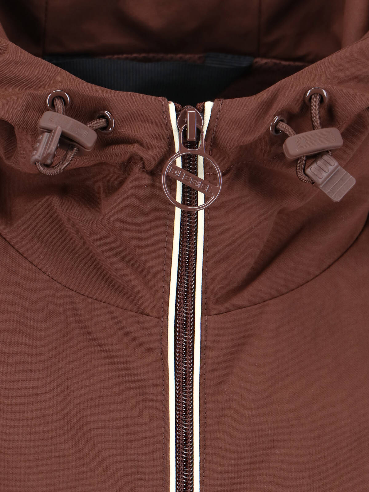 Diesel Piped Hooded Jacket In Brown