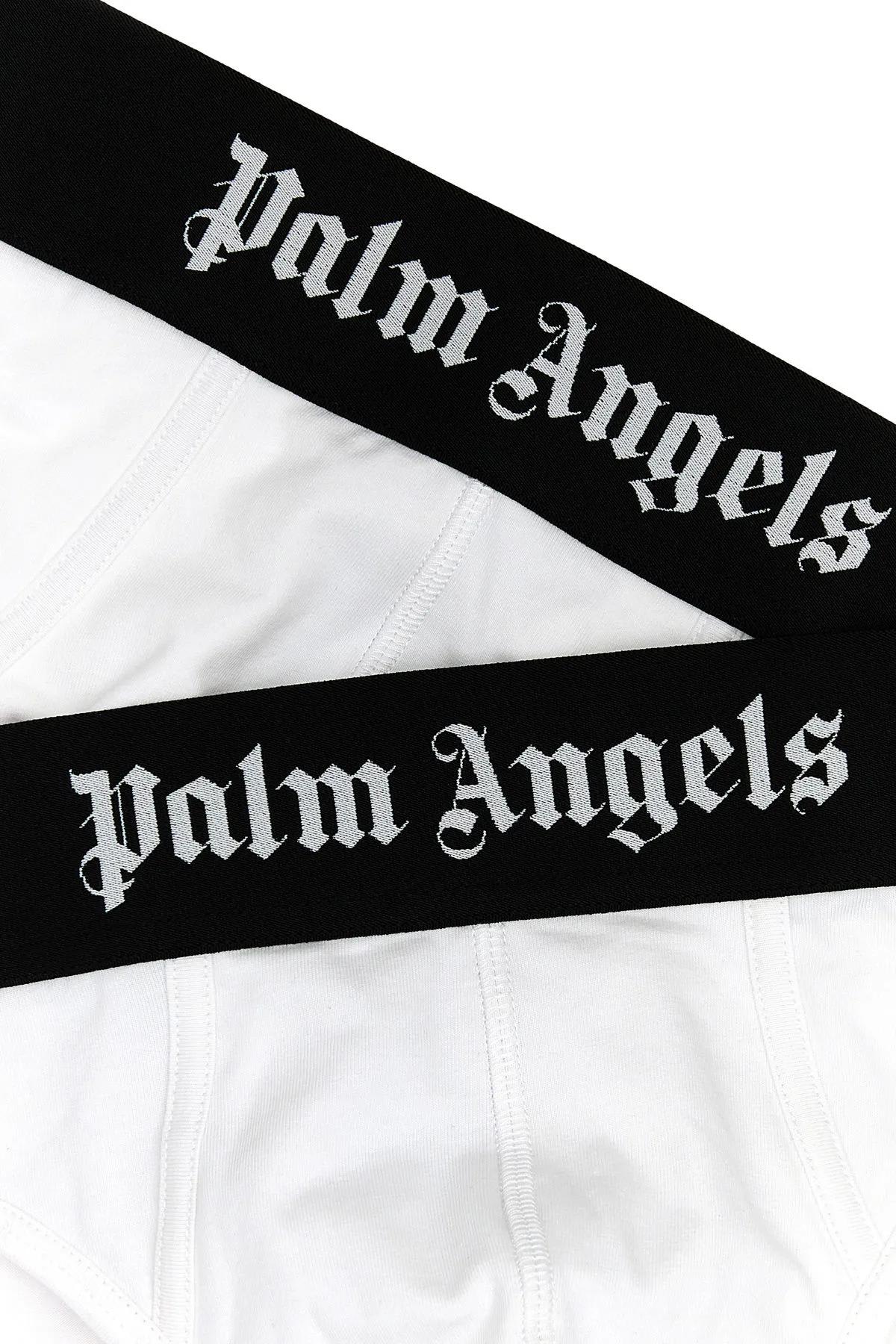 Shop Palm Angels White Stretch Cotton Brief Set