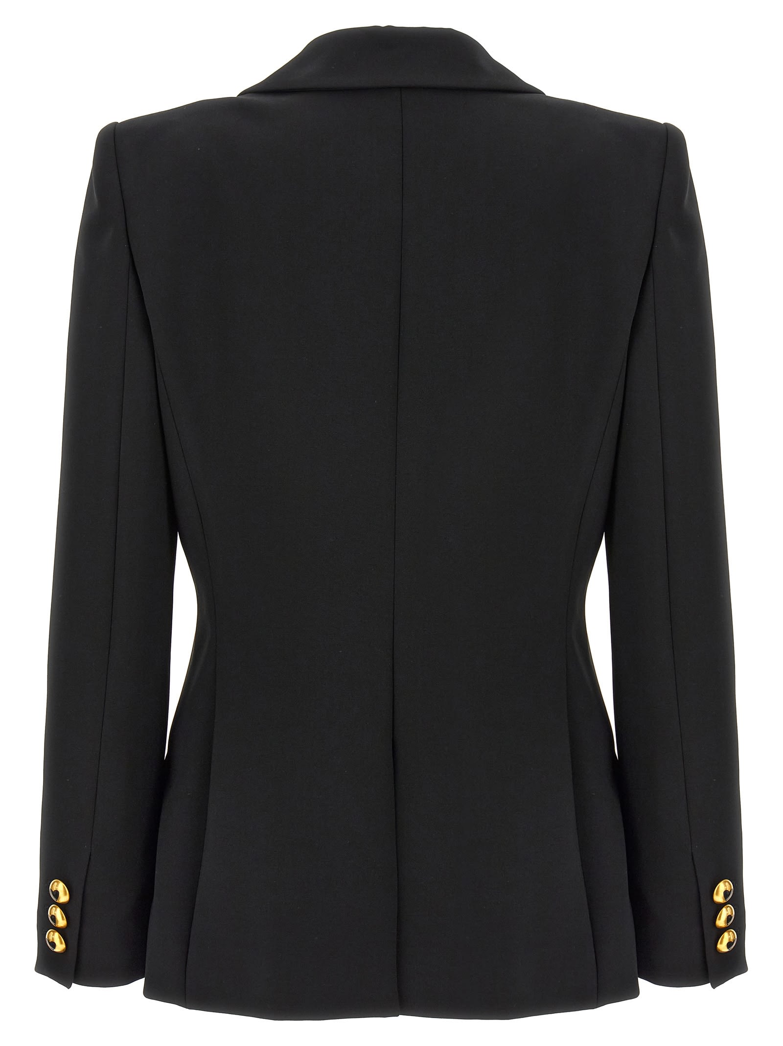 Shop Moschino Single-breasted Crepe Blazer In Black