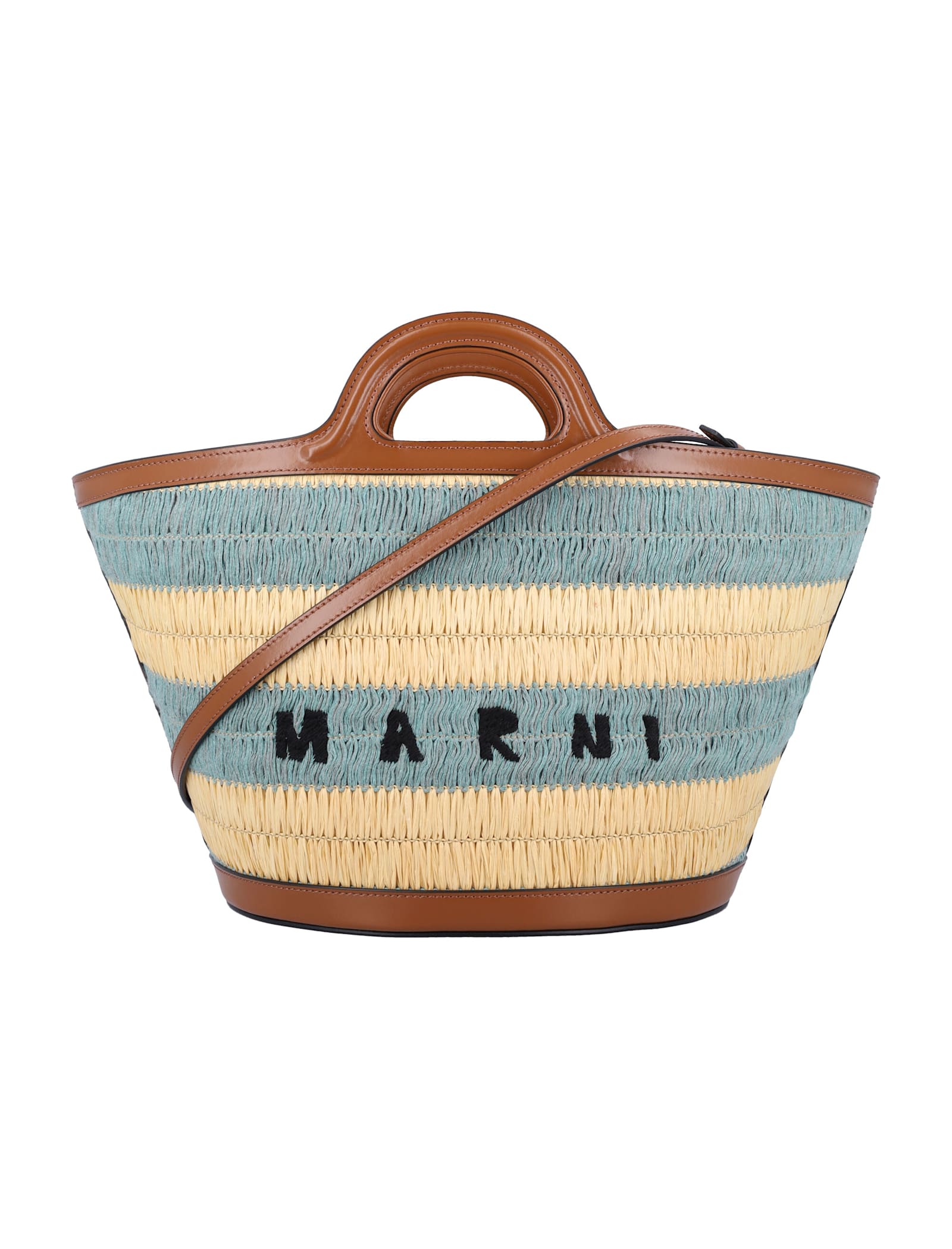 Marni Striped Pattern Tote Bag With Detachable Strap In Multi