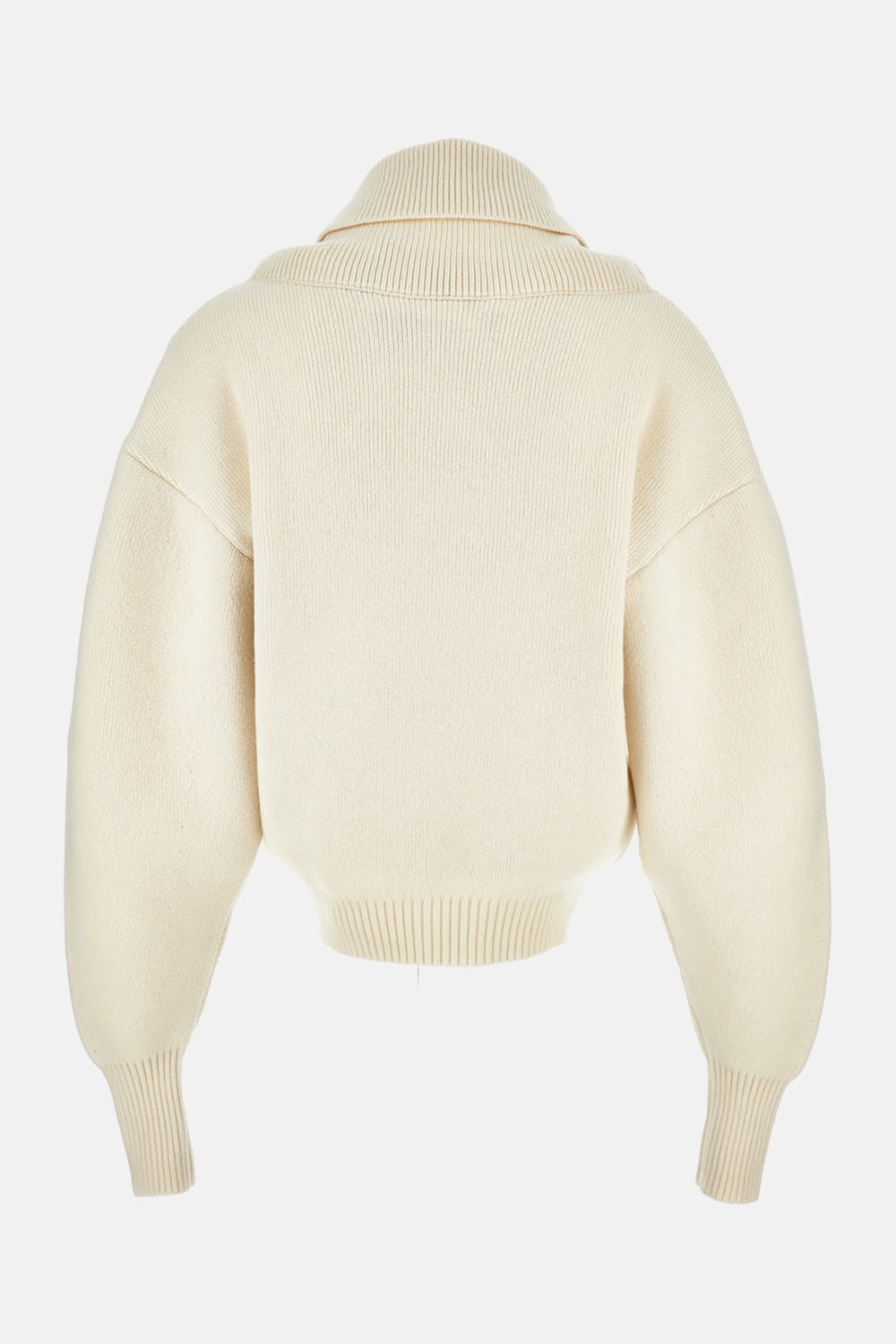 Jacquemus Off White Virgin Wool La Maille Pallone Pullover In White