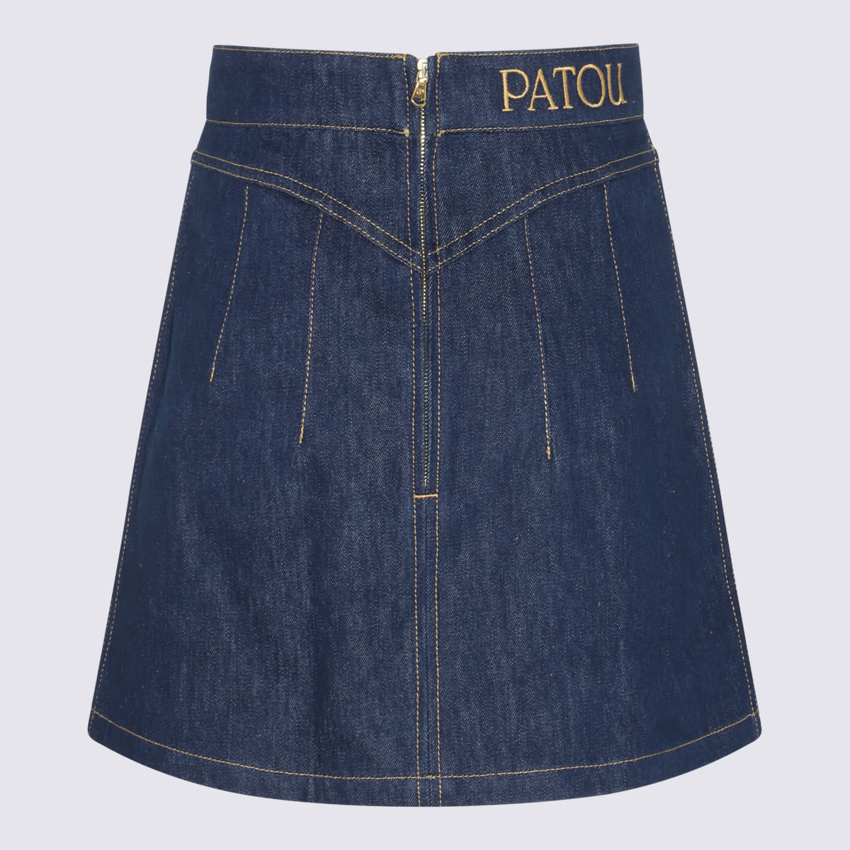 Shop Patou Blue Denim Skirt In Rodeo Blue