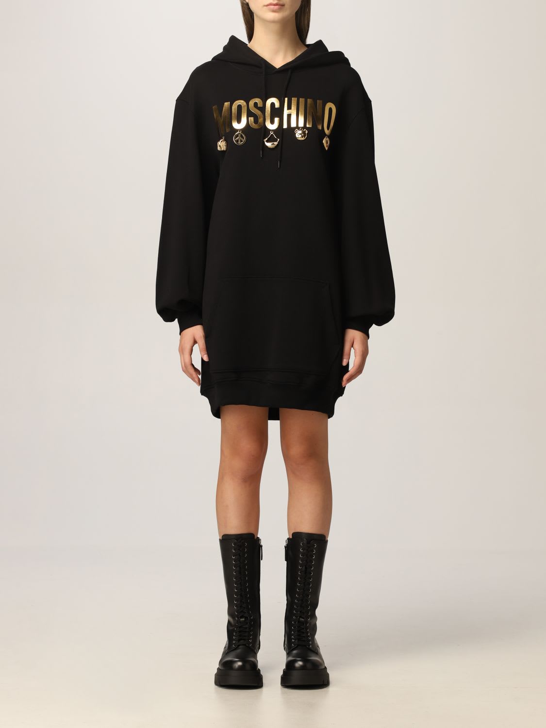 Moschino Couture Dress Moschino Couture Cotton Sweatshirt Dress With Charmes