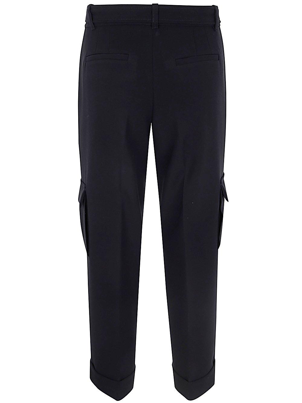 Shop Blugirl Pressed Crease Cropped Cargo Trousers In Black