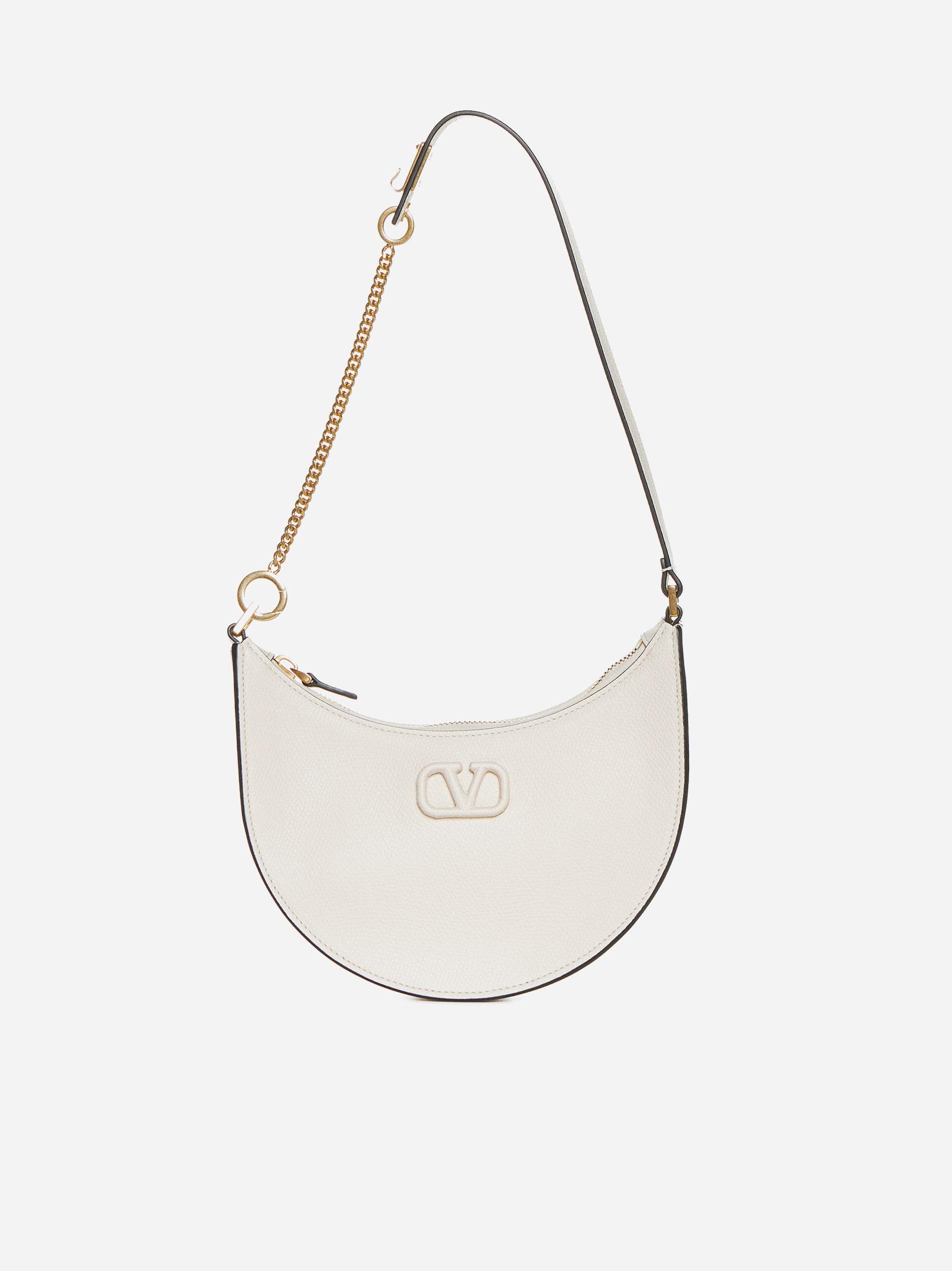 Shop Valentino Vlogo Signature Leather Mini Hobo Bag