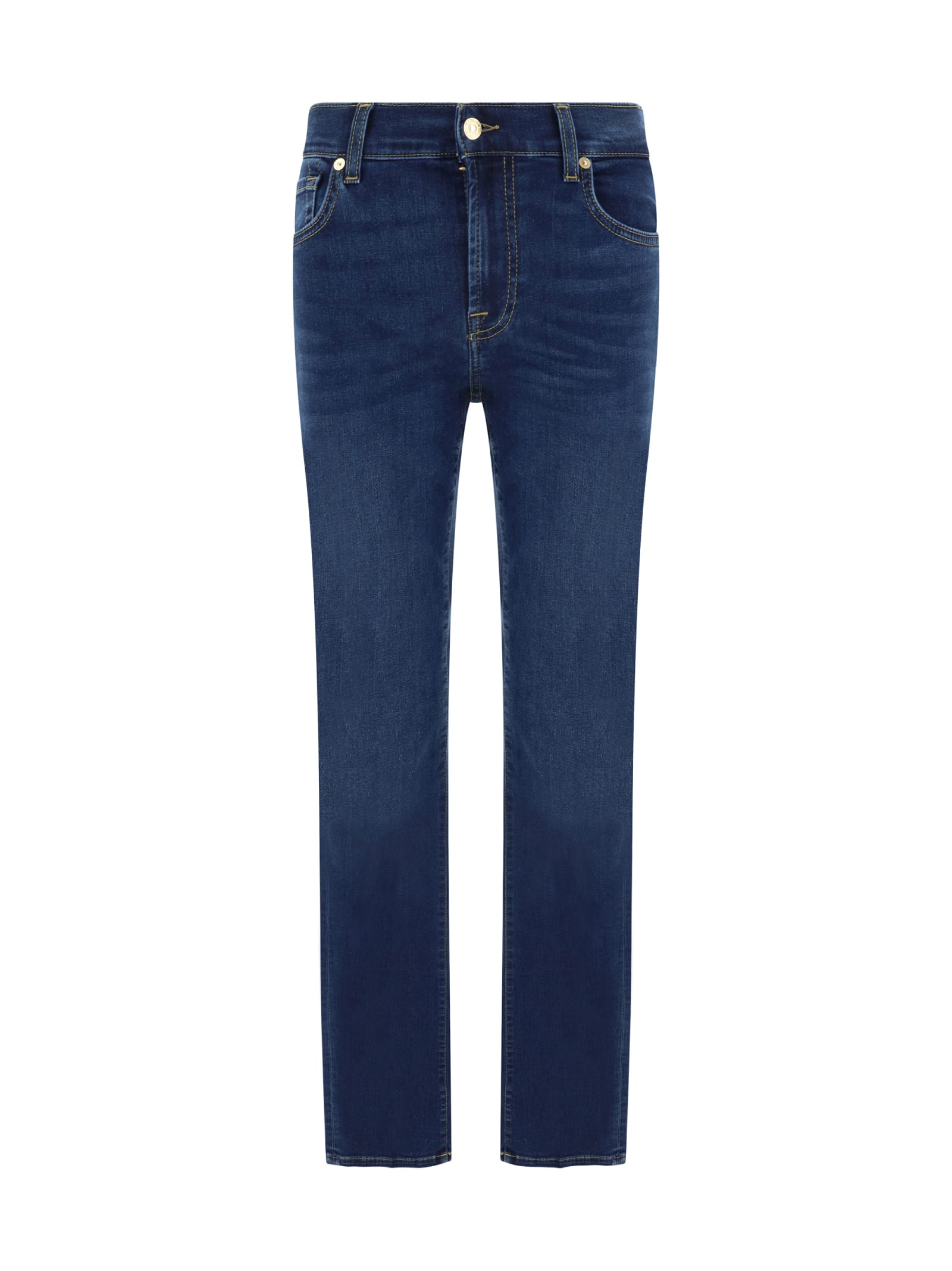 Shop 7 For All Mankind Bootcut Jeans In Blue