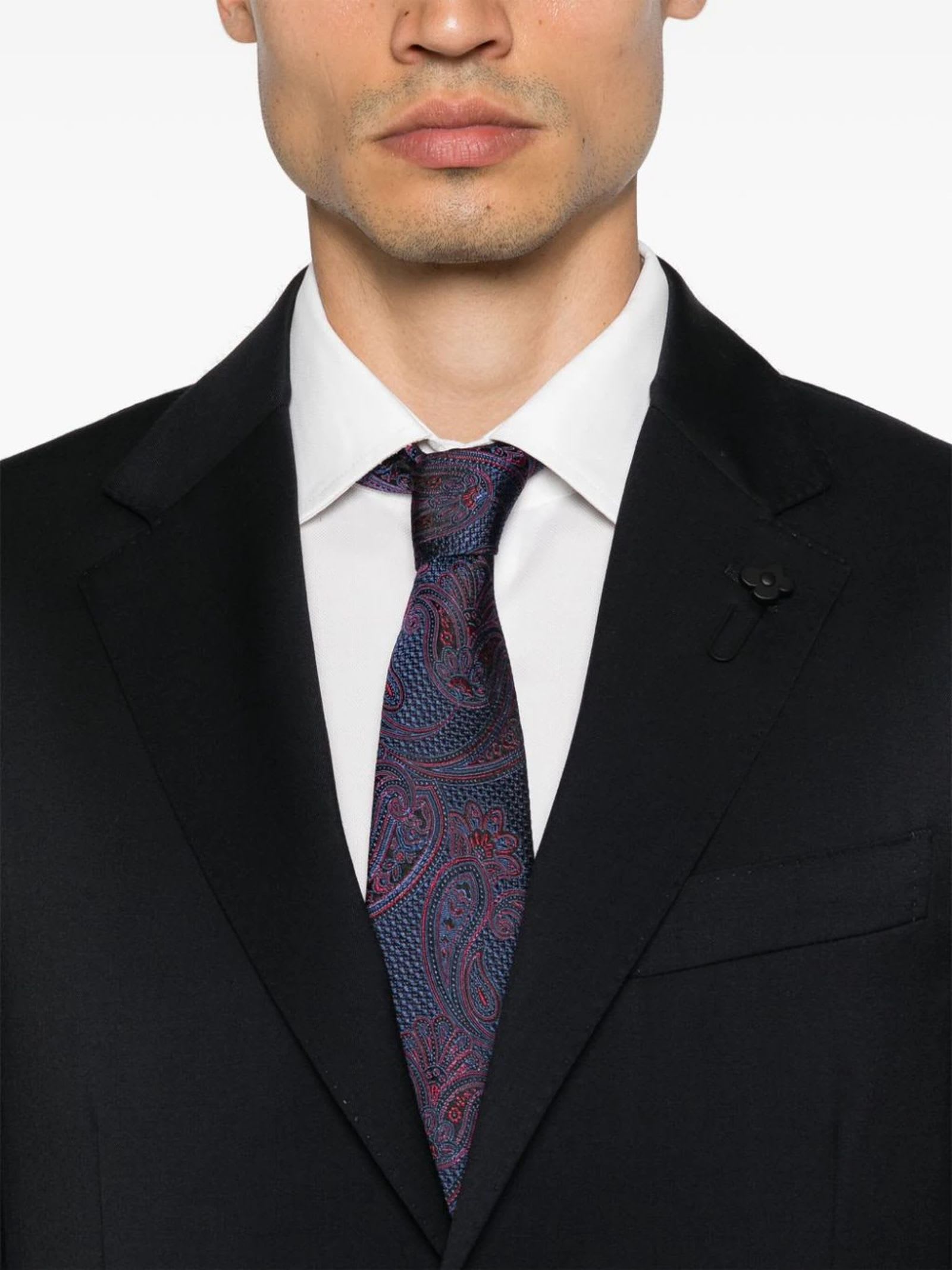 Shop Lardini Navy Blue Virgin Wool Suit