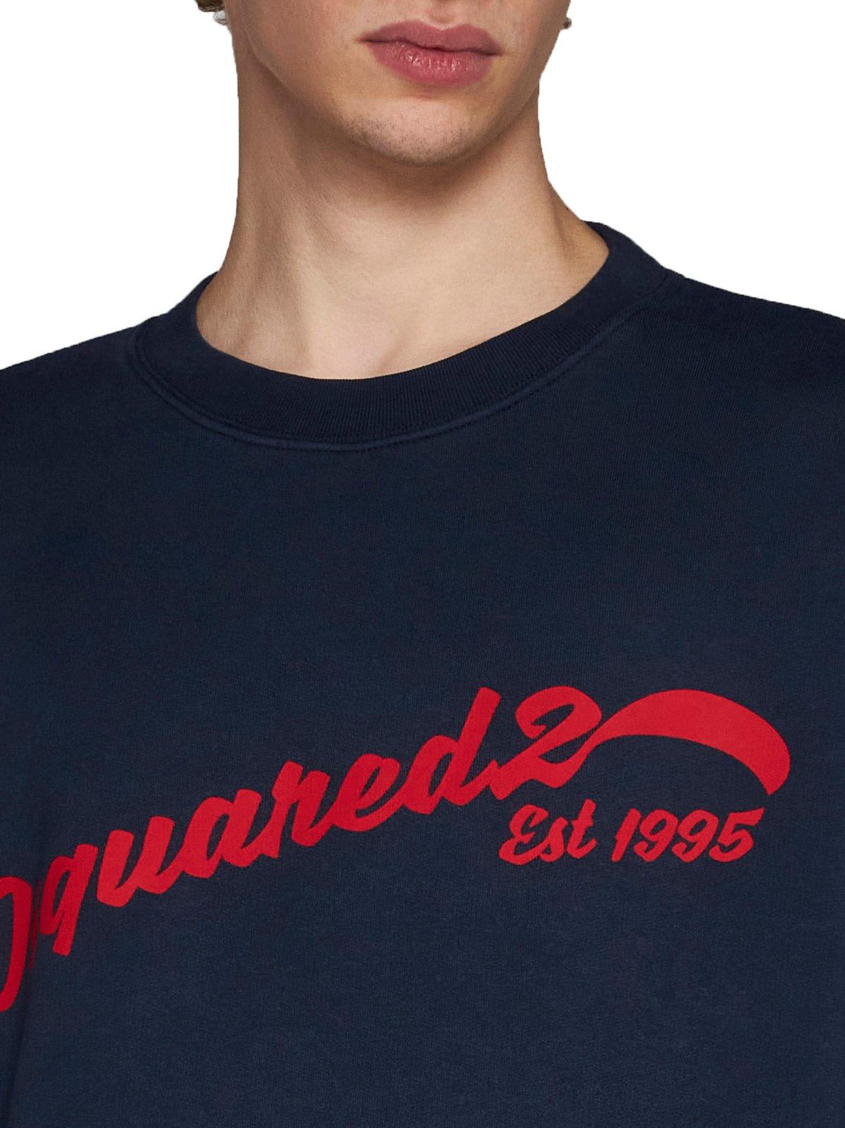 Shop Dsquared2 Logo Printed Crewneck Sweatshirt In 470