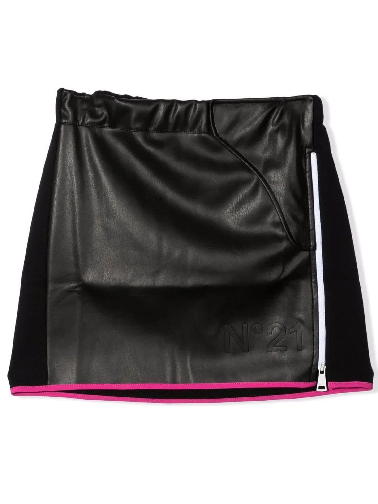 N.21 Black Faux Leather Skirt