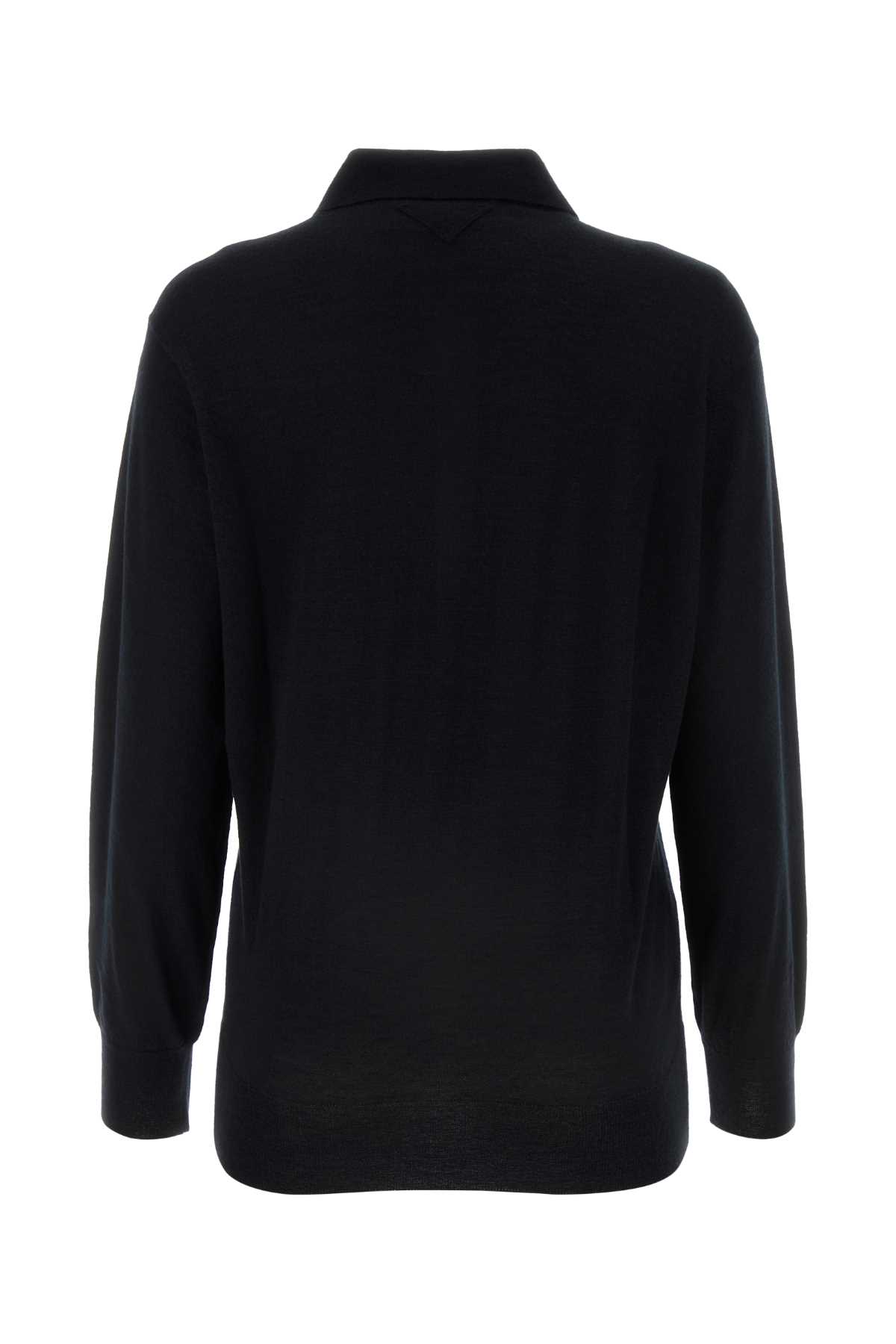 Shop Prada Black Cashmere Polo Shirt In Nero