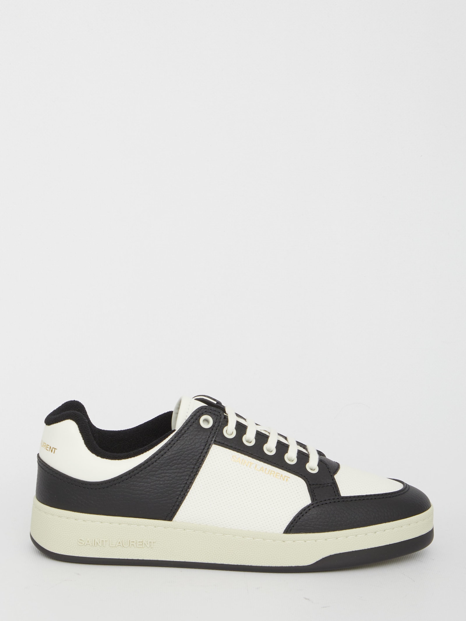 Shop Saint Laurent Sl/61 Low-top Sneakers In Coffee White/nero/co